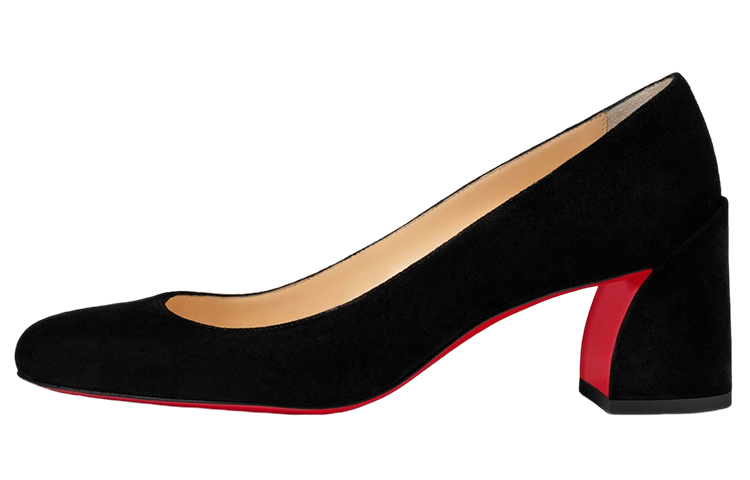 (Women) Christian Louboutin Leather Block Heel 'Black' 1200547BK01