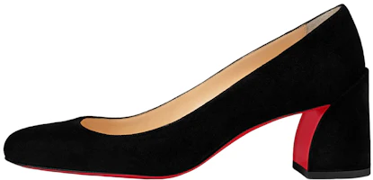 (Women) Christian Louboutin Leather Block Heel 'Black' 1200547BK01 (Women) Christian Louboutin Leather Block Heel 'Black' 1200547BK01