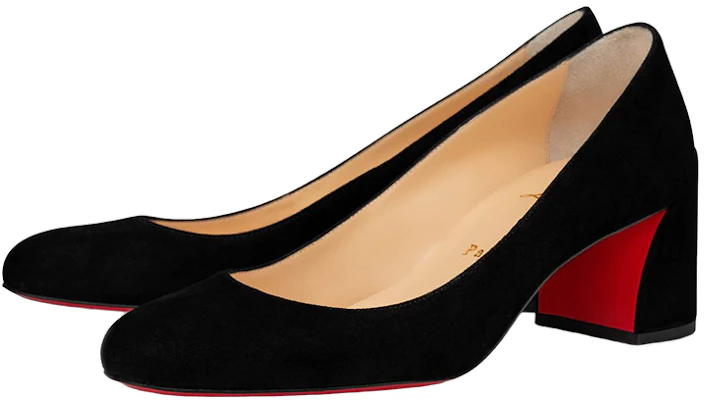 (Women) Christian Louboutin Leather Block Heel 'Black' 1200547BK01 Order (Women) Christian Louboutin Leather Block Heel 'Black' 1200547BK01