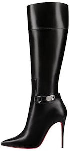 CL路鉑廷 皮革 時尚尖頭 高筒靴 10cm 女款 黑色 Buy CL路鉑廷 皮革 時尚尖頭 高筒靴 10cm 女款 黑色