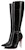 (W) But But Lutut Tinggi Kulit Christian Louboutin Tumit 10cm 'Hitam' 3221247BK01