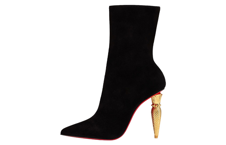 (W) Christian Louboutin Leather High-Heeled Ankle Boot 'Black'