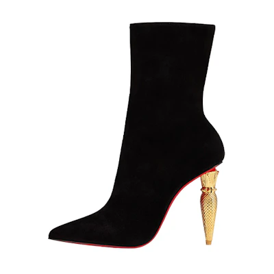 (W) Christian Louboutin Leather High-Heeled Ankle Boot 'Black'