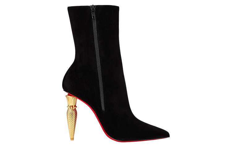 (W) Christian Louboutin Leather High-Heeled Ankle Boot 'Black' 圖 2