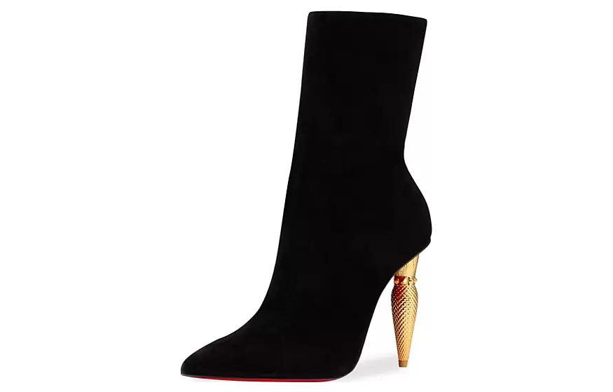 (W) Christian Louboutin Leather High-Heeled Ankle Boot 'Black' 圖 3