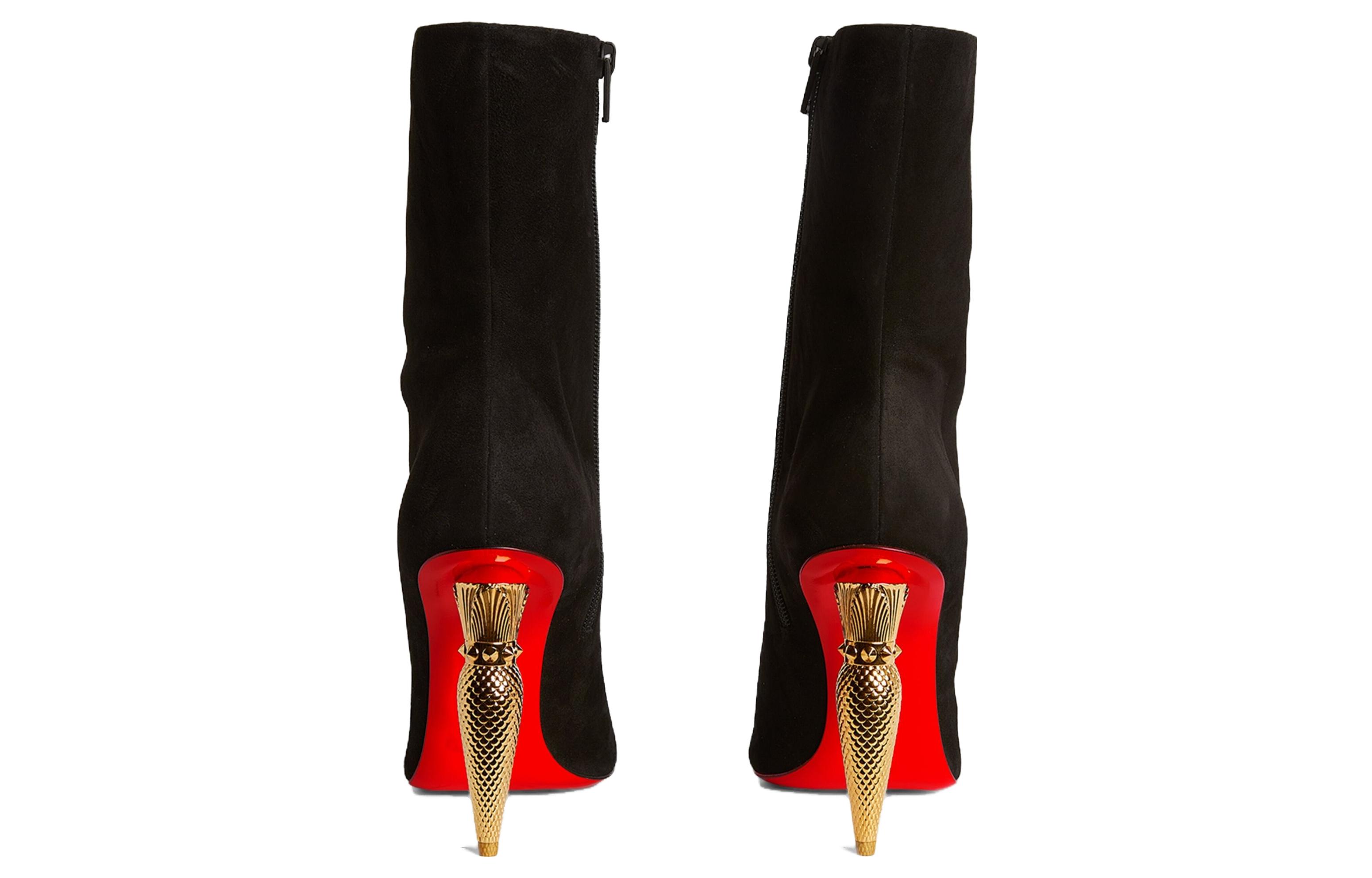(W) Christian Louboutin Leather High-Heeled Ankle Boot 'Black' 圖 5