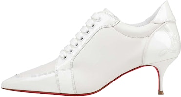 (Women) Christian Louboutin Leather Lace-Up High Heels 'White' 1221140W437 (Women) Christian Louboutin Leather Lace-Up High Heels 'White' 1221140W437