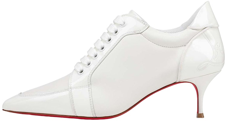 (Women) Christian Louboutin Leather Lace-Up High Heels 'White' 1221140W437 Buy (Women) Christian Louboutin Leather Lace-Up High Heels 'White' 1221140W437