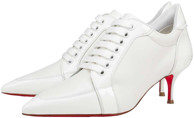 (Women) Christian Louboutin Leather Lace-Up High Heels 'White' 1221140W437 Order (Women) Christian Louboutin Leather Lace-Up High Heels 'White' 1221140W437