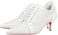 (W) Christian Louboutin Tumit Tinggi Kulit Berikat 'Putih' 1221140W437