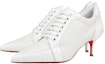 Order (W) Christian Louboutin Tumit Tinggi Kulit Berikat 'Putih' 1221140W437
