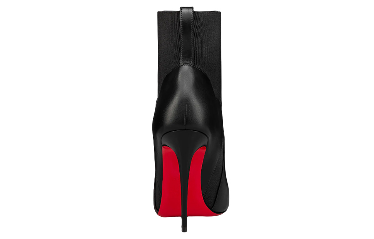 Shop (W) Christian Louboutin Leder Stiefeletten ''10cm Schwarz'' Pointed-Toe Chelsea Boots 1230286BK01