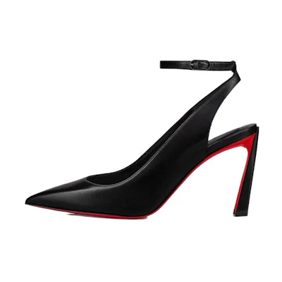 (W) Christian Louboutin Leather Pointed-Toe Buckle Pumps 'Black'