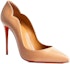 Order (W) Christian Louboutin Kulit Tumit Tinggi Slip-On 10cm 'Nude' 3200380N247