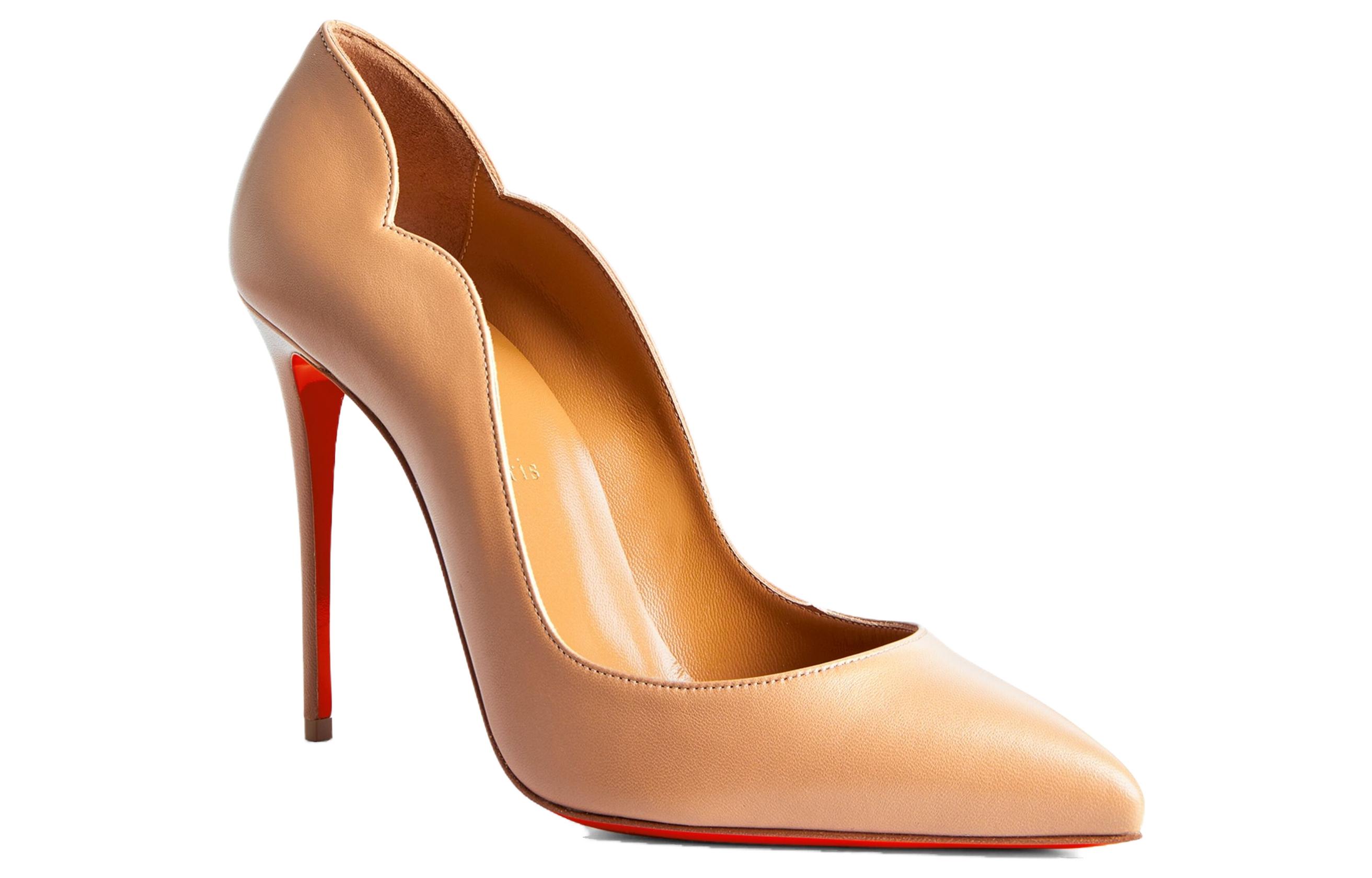 Order (Women) Christian Louboutin Leather Pointed-Toe Slip-On Stiletto 10cm 'Nude' 3200380N247