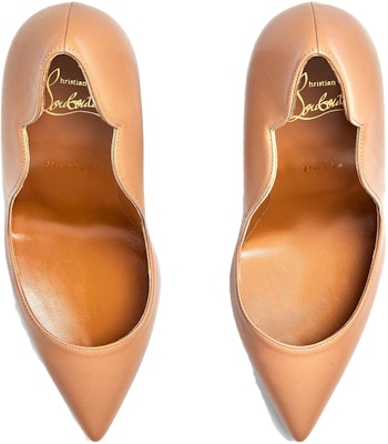 (Women) Christian Louboutin Leather Pointed-Toe Slip-On Stiletto 10cm 'Nude' 3200380N247 Purchase (Women) Christian Louboutin Leather Pointed-Toe Slip-On Stiletto 10cm 'Nude' 3200380N247