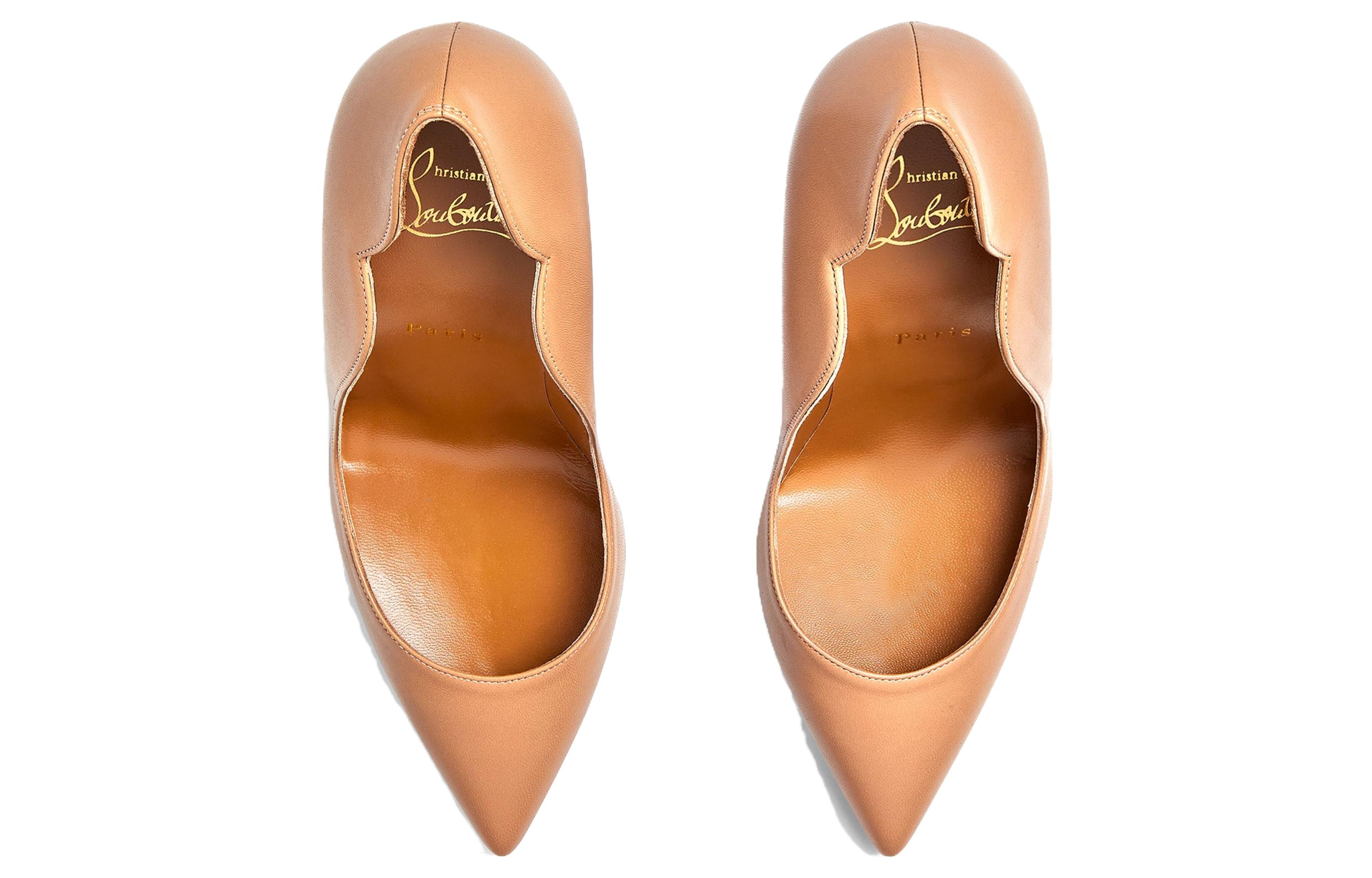 Purchase (Women) Christian Louboutin Leather Pointed-Toe Slip-On Stiletto 10cm 'Nude' 3200380N247