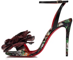 (Women) Christian Louboutin Leather Round-Toe Block-Buckle High-Heeled Sandals 'Black' 3230517J666 (Women) Christian Louboutin Leather Round-Toe Block-Buckle High-Heeled Sandals 'Black' 3230517J666