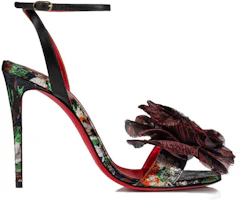 Order (Women) Christian Louboutin Leather Round-Toe Block-Buckle High-Heeled Sandals 'Black' 3230517J666