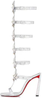 (Women) Christian Louboutin Leather Round-Toe Stiletto Ankle-Strap Sandals 10cm 'Silver' 3230910S348 (Women) Christian Louboutin Leather Round-Toe Stiletto Ankle-Strap Sandals 10cm 'Silver' 3230910S348