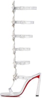 (Women) Christian Louboutin Leather Round-Toe Stiletto Ankle-Strap Sandals 10cm 'Silver' 3230910S348 (Women) Christian Louboutin Leather Round-Toe Stiletto Ankle-Strap Sandals 10cm 'Silver' 3230910S348