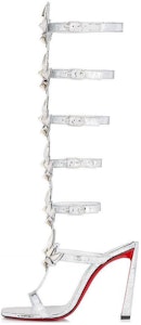 (W) 克里斯汀·鲁布托 银色真皮圆头10厘米高跟凉鞋 3230910S348 Buy (W) 克里斯汀·鲁布托 银色真皮圆头10厘米高跟凉鞋 3230910S348