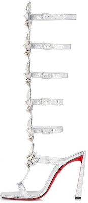 (Women) Christian Louboutin Leather Round-Toe Stiletto Ankle-Strap Sandals 10cm 'Silver' 3230910S348 Buy (Women) Christian Louboutin Leather Round-Toe Stiletto Ankle-Strap Sandals 10cm 'Silver' 3230910S348