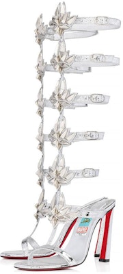 (Women) Christian Louboutin Leather Round-Toe Stiletto Ankle-Strap Sandals 10cm 'Silver' 3230910S348 Order (Women) Christian Louboutin Leather Round-Toe Stiletto Ankle-Strap Sandals 10cm 'Silver' 3230910S348