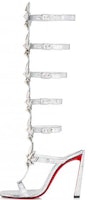 (Women) Christian Louboutin Leather Round-Toe Stiletto Ankle-Strap Sandals 10cm 'Silver' 3230910S348 (Women) Christian Louboutin Leather Round-Toe Stiletto Ankle-Strap Sandals 10cm 'Silver' 3230910S348