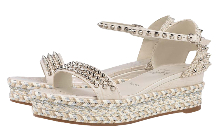 (W) Christian Louboutin Leather Sandal 'Beige' 圖 2