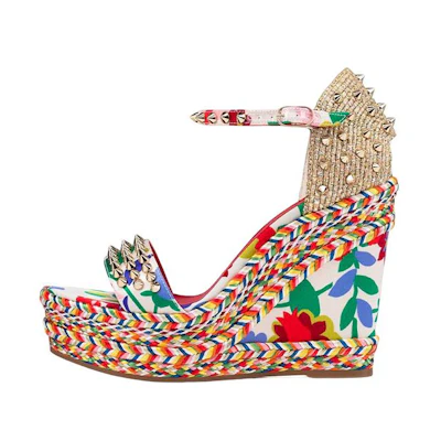 (W) Christian Louboutin Leather Sandals 'Multicolor'
