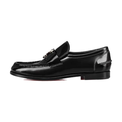 (W) Christian Louboutin Leather Slip-On Black 'CMFT Casual'