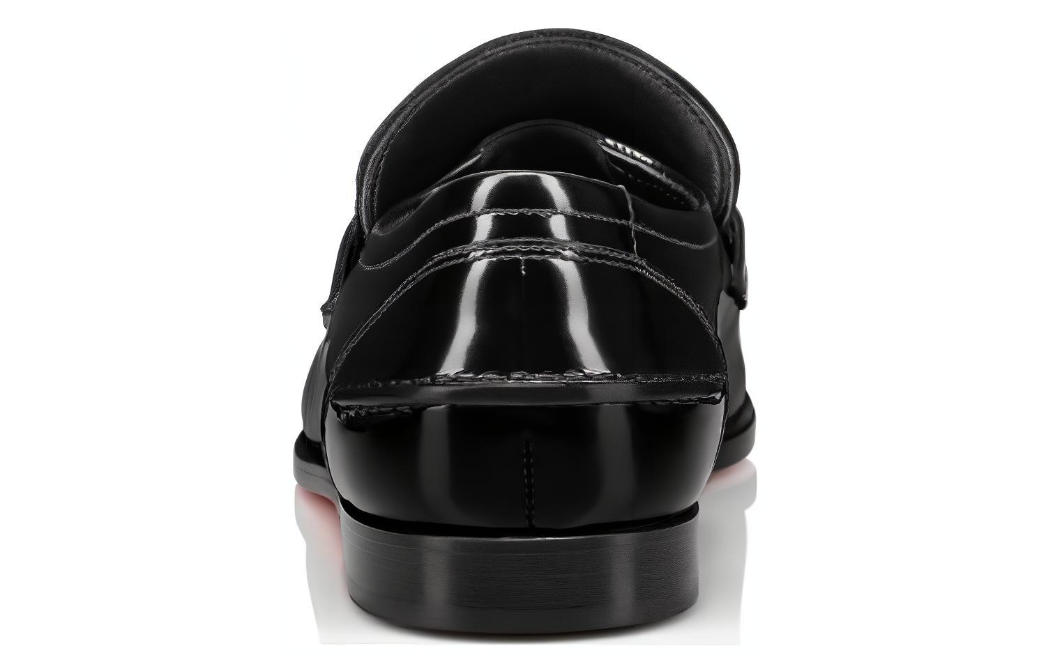 (W) Christian Louboutin Leather Slip-On Black 'CMFT Casual' 圖 4