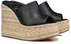 Lookbook (Women) Christian Louboutin Leather Slip-On Wedge Sandals 'Black' 3230570T339
