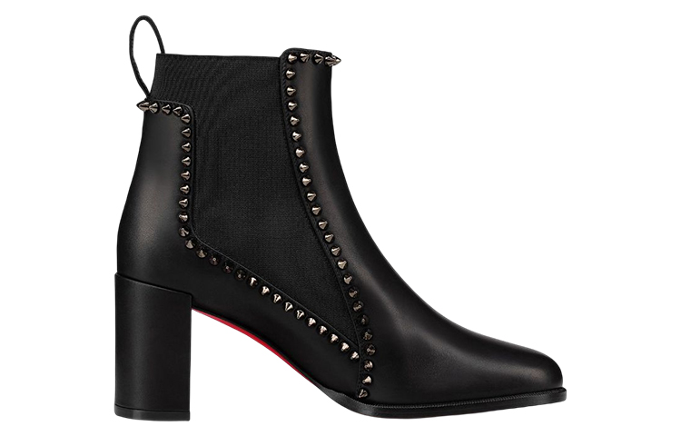 Order (W) Bottes Chealsea à Talons Chunky à Clous en Cuir Christian Louboutin 7cm ''Noir'' 1230031BK01