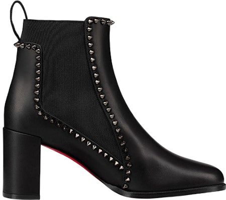 (Women) Christian Louboutin Leather Studs Chunky Heel Ankle Chelsea Boot 7cm 'Black' 1230031BK01 Order (Women) Christian Louboutin Leather Studs Chunky Heel Ankle Chelsea Boot 7cm 'Black' 1230031BK01