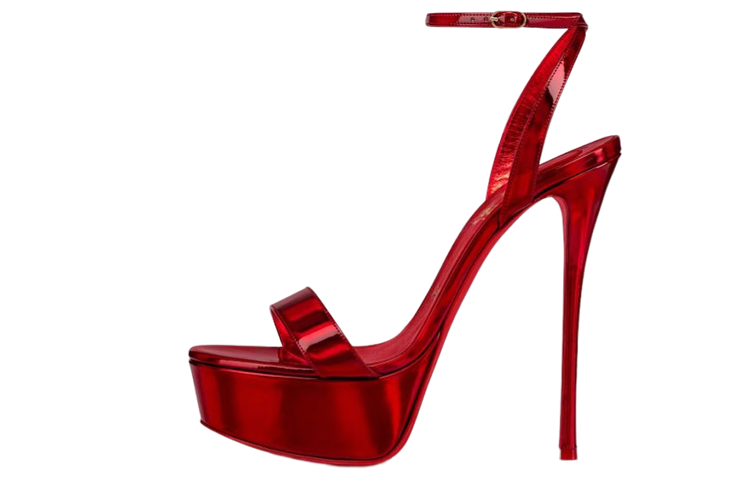 (W) Christian Louboutin Linen Lined Sandal 'Red'
