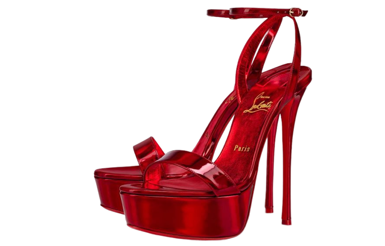 (W) Christian Louboutin Linen Lined Sandal 'Red' 圖 2