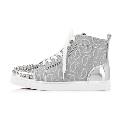 (W) Christian Louboutin Lou Spikes High-Top 'Grey'