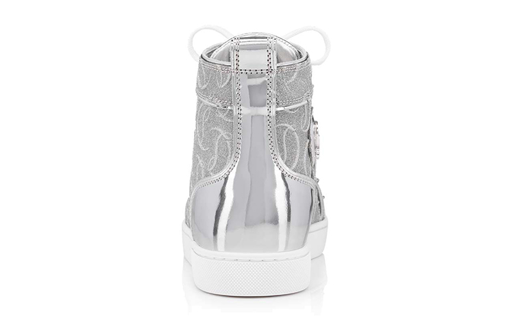 Shop (Women) Christian Louboutin Lou Spikes High-Top 'Grey' 1220116SV71
