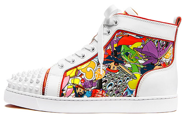 (W) Christian Louboutin Lou Spikes High-Top 'Multicolor'