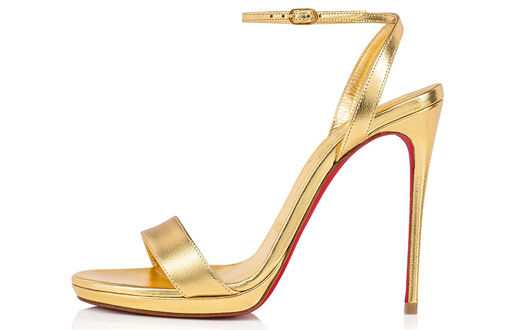 (Women) Christian Louboutin Loubi Queen 'Gold Fashion Sandal' 1220803G297