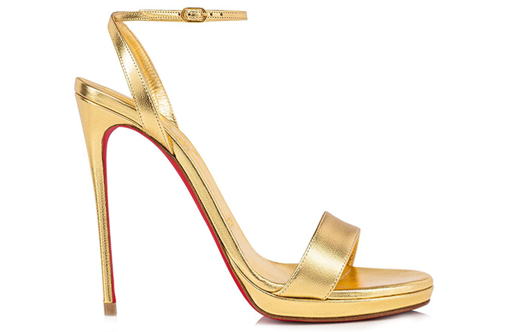 Order (W) 克里斯提·鲁布托金色Loubi Queen时尚凉鞋 1220803G297