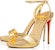 (W) Christian Louboutin Loubi Queen 'Sandal Fesyen Emas' 1220803G297