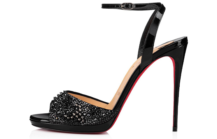 (Women) Christian Louboutin Loubiloo Sandals 'Bling Bang Black' 3201314J112