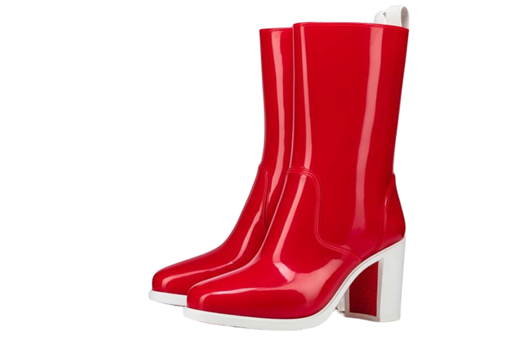 (W) Christian Louboutin Loubirain PVC Ankle Boots 'Red Fashion' 圖 2