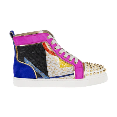 (W) Christian Louboutin Louis Flat Calf Spikes 'Multi-Color'