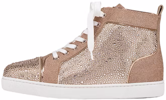 (Women) Christian Louboutin Louis Strass High Top Sneaker 'Gold' 1200070N142 (Women) Christian Louboutin Louis Strass High Top Sneaker 'Gold' 1200070N142
