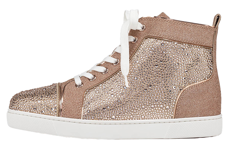 (Women) Christian Louboutin Louis Strass High Top Sneaker 'Gold' 1200070N142
