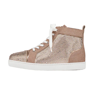 (W) Christian Louboutin Louis Strass High Top Sneaker 'Gold'